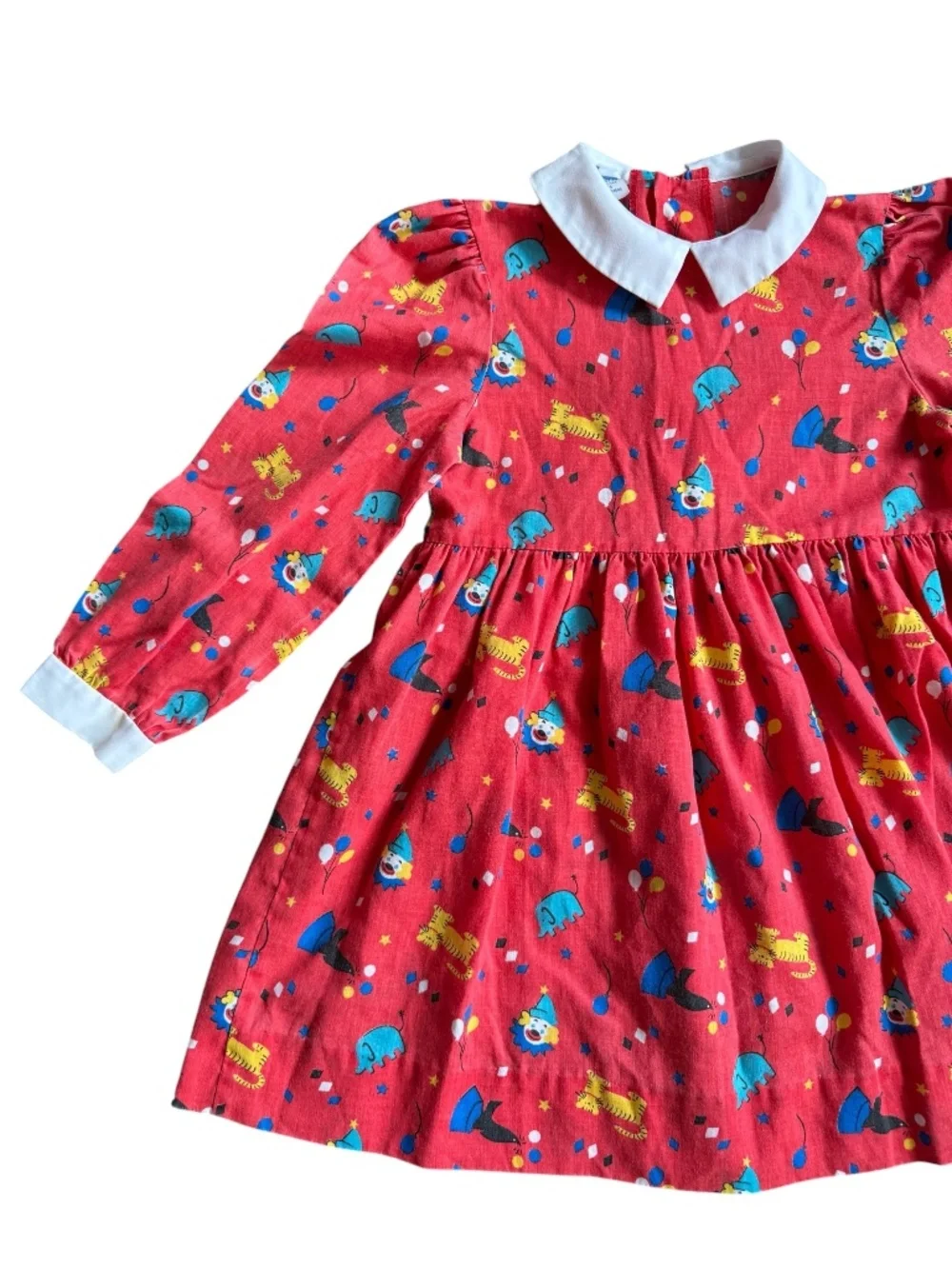 Vintage 90s Polly Flinders Circus Print Dress